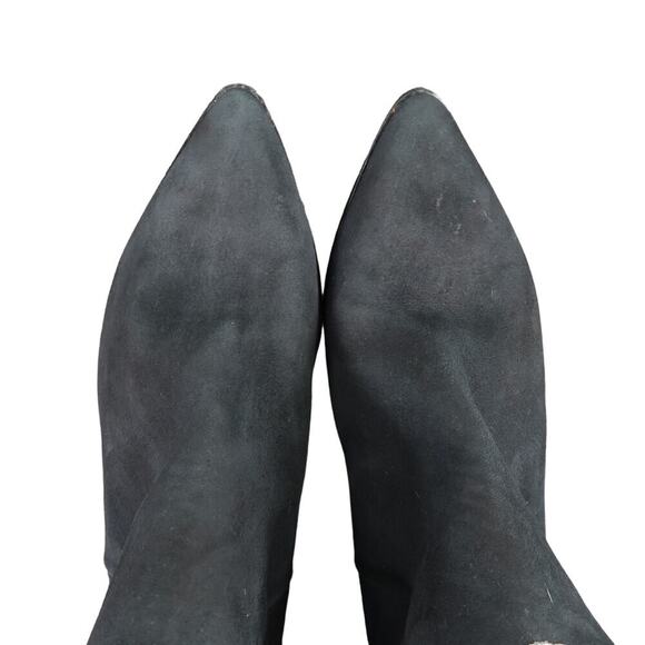 Splendid Shoes Womens 6 Bootie Niva Black Suede Leather Pointed Toe Ankle Boots - Picture 9 of 16